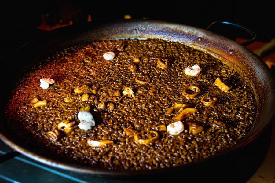 Paella con textura melosa